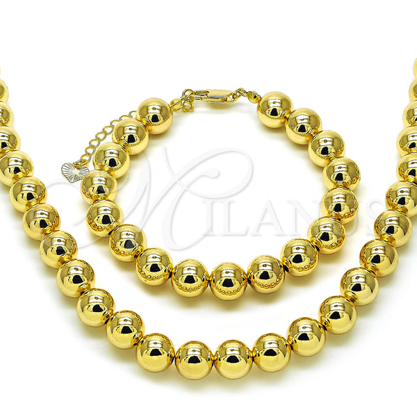 Gold Filled Bracelet — Necklace and Bracelet Ball and Hollow Design Polished — main product view — SKU 156281 | Oro Laminado brazalete — Necklace and Bracelet Ball and Hollow diseño pulido — SKU 156281