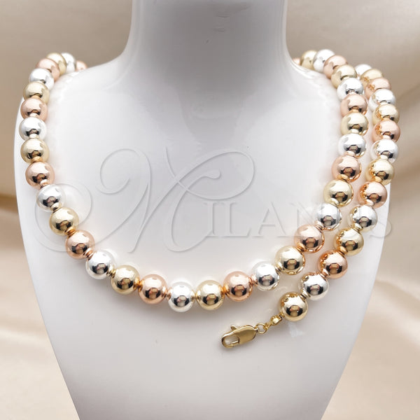 Gold Filled Bracelet — Necklace and Bracelet Ball and Hollow Design Polished — alternate product view — SKU 156283 | Oro Laminado brazalete — Necklace and Bracelet Ball and Hollow diseño pulido — SKU 156283