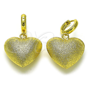 Gold Filled Ring — Dangle Earring Heart and Hollow Design Matte 02. — main product view — SKU 156284 | Oro Laminado anillo — Dangle Earring corazón and Hollow diseño Matte 02. — SKU 156284