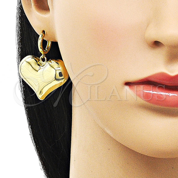 Gold Filled Ring — Dangle Earring Heart and Hollow Design Polished 02. — alternate product view — SKU 156285 | Oro Laminado anillo — Dangle Earring corazón and Hollow diseño pulido 02. — SKU 156285