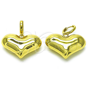 Gold Filled Ring — Dangle Earring Heart and Hollow Design Polished 02. — main product view — SKU 156285 | Oro Laminado anillo — Dangle Earring corazón and Hollow diseño pulido 02. — SKU 156285