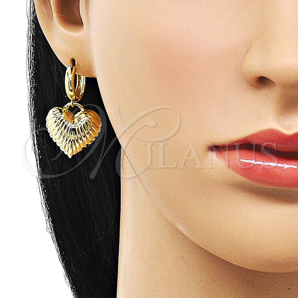 Gold Filled Ring — Dangle Earring Heart and Hollow Design Polished 02. — alternate product view — SKU 156288 | Oro Laminado anillo — Dangle Earring corazón and Hollow diseño pulido 02. — SKU 156288