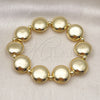 Oro Laminado Fancy Bracelet, Gold Filled Style Ball Design, Polished, Golden Finish, 03.341.2289.07 (15 MM Thickness, 7 Inches Length)