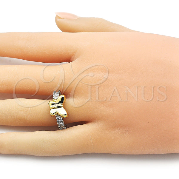 Gold Filled Ring — Multi Stone Ring Butterfly Design with White Cubic — alternate product view — SKU 156295 | Oro Laminado anillo — Multi Stone Ring Butterfly diseño with blanco Cubic — SKU 156295