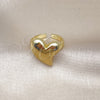Oro Laminado Elegant Ring, Gold Filled Style Heart Design, Polished, Golden Finish, 01.341.0151 (One size fits all)