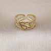 Oro Laminado Elegant Ring, Gold Filled Style Heart and Love Knot Design, Polished, Golden Finish, 01.213.0066 (One size fits all)