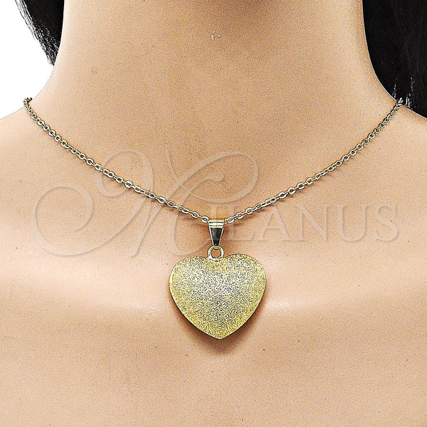 Gold Filled Pendant — Fancy Pendant Heart and Hollow Design Matte 05. — alternate product view — SKU 156311 | Oro Laminado dije — elegante Pendant corazón and Hollow diseño Matte 05. — SKU 156311