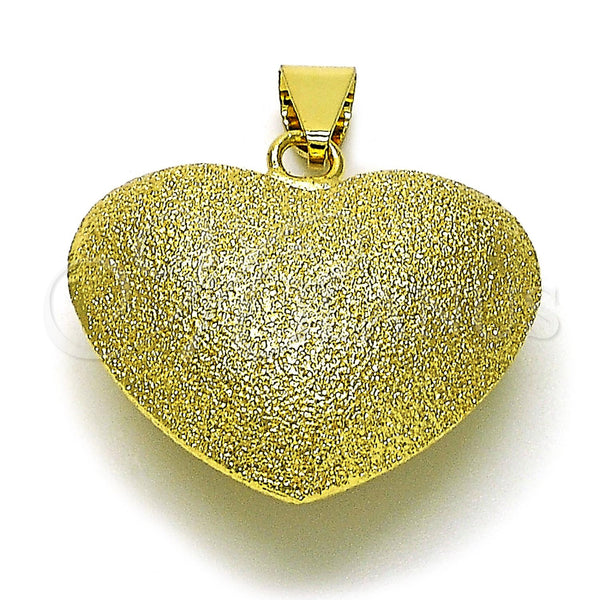 Gold Filled Pendant — Fancy Pendant Heart and Hollow Design Matte 05. — main product view — SKU 156311 | Oro Laminado dije — elegante Pendant corazón and Hollow diseño Matte 05. — SKU 156311