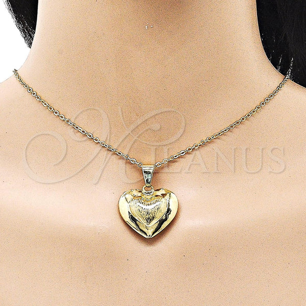 Gold Filled Pendant — Fancy Pendant Heart and Hollow Design Brushed 05. — alternate product view — SKU 156312 | Oro Laminado dije — elegante Pendant corazón and Hollow diseño Brushed 05. — SKU 156312
