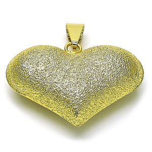Gold Filled Pendant — Fancy Pendant Heart and Hollow Design Matte 05. — main product view — SKU 156313 | Oro Laminado dije — elegante Pendant corazón and Hollow diseño Matte 05. — SKU 156313