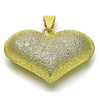 Oro Laminado Fancy Pendant, Gold Filled Style Heart and Hollow Design, Matte Finish, Golden Finish, 05.341.0094