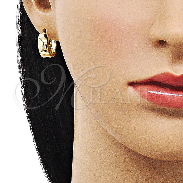 Gold Filled Hoop Earrings — Huggie Hoop Polished 02. — alternate product view — SKU 156321 | Oro Laminado aretes de aro — Huggie Hoop pulido 02. — SKU 156321