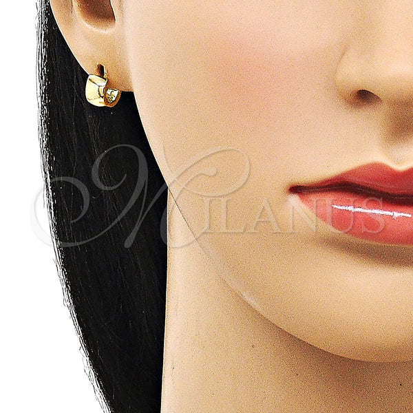 Gold Filled Hoop Earrings — Huggie Hoop Polished 02. — alternate product view — SKU 156323 | Oro Laminado aretes de aro — Huggie Hoop pulido 02. — SKU 156323