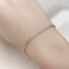 Oro Laminado Basic Bracelet, Gold Filled Style Bismark Design, Diamond Cutting Finish, Golden Finish, 04.213.0066.07 (02 MM Thickness, 7 Inches Length)