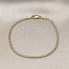 Oro Laminado Basic Bracelet, Gold Filled Style Bismark Design, Diamond Cutting Finish, Golden Finish, 04.213.0066.07 (02 MM Thickness, 7 Inches Length)