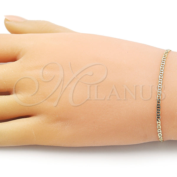 Gold Filled Bracelet — Basic Bracelet Mariner Design Diamond Cutting 04. 02 — alternate product view — SKU 156330 | Oro Laminado brazalete — básico Bracelet Mariner diseño Diamond Cutting 04. 02 — SKU 156330