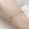 Oro Laminado Basic Bracelet, Gold Filled Style Mariner Design, Diamond Cutting Finish, Golden Finish, 04.213.0028.07 (02 MM Thickness, 7 Inches Length)