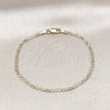 Oro Laminado Basic Bracelet, Gold Filled Style Mariner Design, Diamond Cutting Finish, Golden Finish, 04.213.0028.07 (02 MM Thickness, 7 Inches Length)