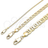 Oro Laminado Basic Bracelet, Gold Filled Style Mariner Design, Diamond Cutting Finish, Golden Finish, 04.213.0028.07 (02 MM Thickness, 7 Inches Length)