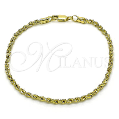 Gold Filled gold-layered rope-chain bracelet - product view - Milanus SKU 156331 for wholesale, main product view