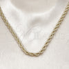 Oro Laminado Basic Necklace, Gold Filled Style Rope Design, Polished, Golden Finish, 04.213.0206.18 (06 MM Thickness, 18 Inches Length)