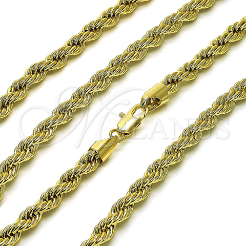 Oro Laminado Basic Necklace, Gold Filled Style Rope Design, Polished, Golden Finish, 04.213.0206.18 (06 MM Thickness, 18 Inches Length)