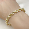 Oro Laminado Basic Bracelet, Gold Filled Style Rope Design, Polished, Golden Finish, 04.213.0334.08 (08 MM Thickness, 8 Inches Length)