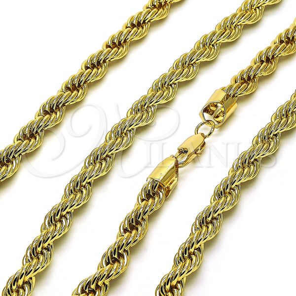 Gold Filled Necklace — Basic Necklace Rope Design Polished 04. 08 MM — main product view — SKU 156338 | Oro Laminado collar — básico Necklace Rope diseño pulido 04. 08 MM — SKU 156338