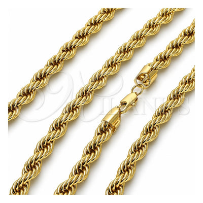 Oro Laminado Basic Necklace, Gold Filled Style Rope Design, Polished, Golden Finish, 04.213.0334.24 (08 MM Thickness, 24 Inches Length)
