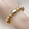 Oro Laminado Fancy Bracelet, Gold Filled Style Expandable Bead and Ball Design, Matte Finish, Golden Finish, 03.213.0281.07 (10 MM Thickness, 7 Inches Length)