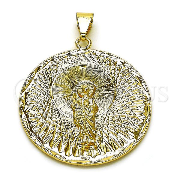 Gold Filled Pendant — Religious Pendant San Judas Design Diamond Cutting 05. — main product view — SKU 156343 | Oro Laminado dije — Religious Pendant San Judas diseño Diamond Cutting 05. — SKU 156343