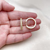 Oro Laminado Huggie Hoop, Gold Filled Style with White Micro Pave, Polished, Golden Finish, 02.210.0855.24