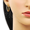 Oro Laminado Huggie Hoop, Gold Filled Style with White Cubic Zirconia, Polished, Golden Finish, 02.210.0857.23