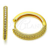 Oro Laminado Huggie Hoop, Gold Filled Style with White Cubic Zirconia, Polished, Golden Finish, 02.210.0857.23