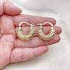 Oro Laminado Small Hoop, Gold Filled Style Hollow and Filigree Design, Polished, Golden Finish, 02.163.0262.25