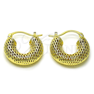 Gold Filled Hoop Earrings — Small Hoop Hollow and Filigree Design Polished 02. for wholesale, main product view