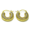 Oro Laminado Small Hoop, Gold Filled Style Hollow and Filigree Design, Polished, Golden Finish, 02.163.0262.25