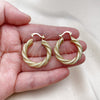 Oro Laminado Medium Hoop, Gold Filled Style Twist Design, Matte Finish, Golden Finish, 02.260.0028.30