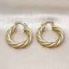 Oro Laminado Medium Hoop, Gold Filled Style Twist Design, Matte Finish, Golden Finish, 02.260.0028.30