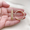 Oro Laminado Huggie Hoop, Gold Filled Style Twist Design, with White Micro Pave, Polished, Golden Finish, 02.204.0005.35