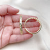 Oro Laminado Huggie Hoop, Gold Filled Style with Multicolor Cubic Zirconia, Polished, Golden Finish, 02.204.0010.40