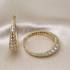 Oro Laminado Huggie Hoop, Gold Filled Style with White Crystal, Polished, Golden Finish, 02.204.0011.40