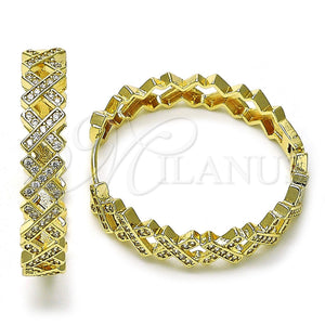 Gold Filled Hoop Earrings — Huggie Hoop with White Micro Pave Polished 02. — main product view — SKU 156386 | Oro Laminado aretes de aro — Huggie Hoop with blanco Micro Pave pulido 02. — SKU 156386