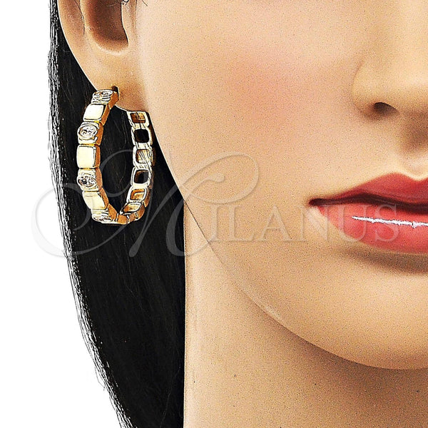 Gold Filled Hoop Earrings — Huggie Hoop with White Cubic Zirconia Polished 02. — alternate product view — SKU 156393 | Oro Laminado aretes de aro — Huggie Hoop with blanco Cubic Zirconia pulido 02. — SKU 156393