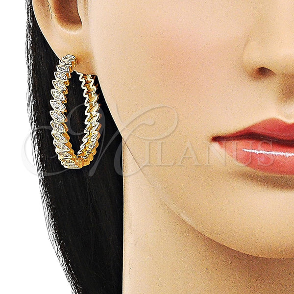 Gold Filled Hoop Earrings — Huggie Hoop with White Cubic Zirconia Polished 02. — alternate product view — SKU 156397 | Oro Laminado aretes de aro — Huggie Hoop with blanco Cubic Zirconia pulido 02. — SKU 156397
