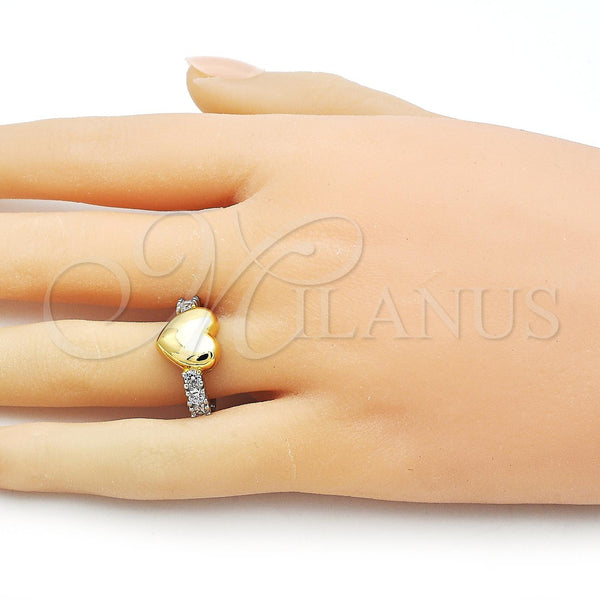 Gold Filled Ring — Multi Stone Ring Heart Design with White Cubic — alternate product view — SKU 156411 | Oro Laminado anillo — Multi Stone Ring corazón diseño with blanco Cubic — SKU 156411
