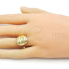 Oro Laminado Elegant Ring, Gold Filled Style Teardrop Design, Polished, Golden Finish, 01.341.0156