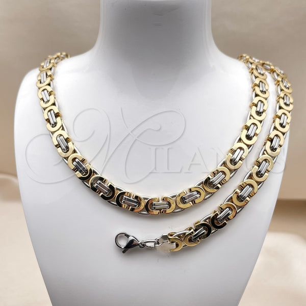 Stainless Steel Bracelet — Necklace and Bracelet Polished Two Tone 06. — alternate product view — SKU 156424 | Acero Inoxidable brazalete — Necklace and Bracelet pulido Two Tone 06. — SKU 156424