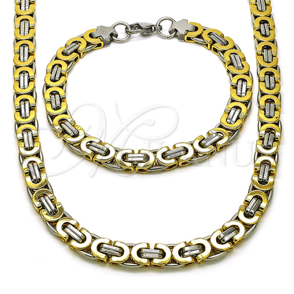 Stainless Steel Bracelet — Necklace and Bracelet Polished Two Tone 06. — main product view — SKU 156424 | Acero Inoxidable brazalete — Necklace and Bracelet pulido Two Tone 06. — SKU 156424