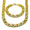 Stainless Steel Necklace and Bracelet, Polished, Golden Finish, 06.363.0035.2.24